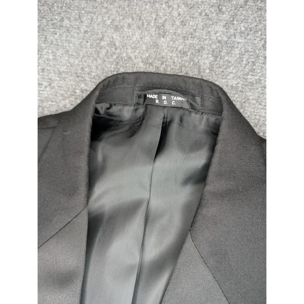 Vintage Giorgio Patrino 100% Pure Wool‎ Black Tuxedo Jacket Blazer Size 39R